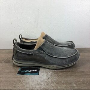 NEW WITH TAGS Skechers Elected Drigo Slip On Gray Loafers Men 11 Wide 64654EWW